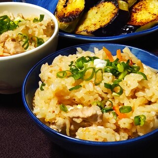 鶏もも肉と切り干し大根の炊き込みご飯